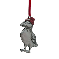 Yes B'y Puffin Pewter Christmas Ornament