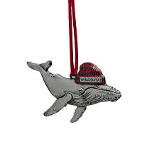 Whaddaya At Humpback Whale Pewter Christmas Ornament