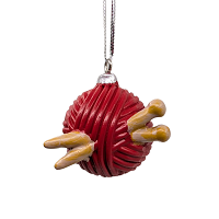 Ball of Yarn and Knitting Needles Christmas Ornament