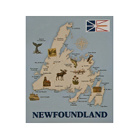 Newfoundland Pictorial Map Newfoundland Fleece Throw with Map of Island and Icons - 50